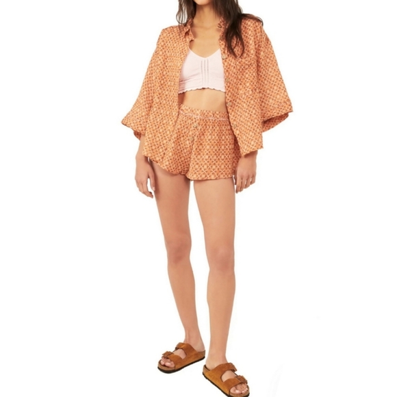 NWT  Intimately Free People Linen Daydreamer Set / Sand Combo - Picture 1 of 10